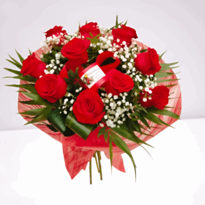 Ramo 12 rosa rojas