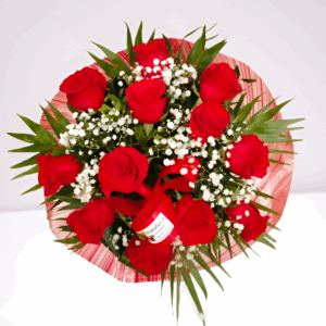 Ramo 12 rosas vista