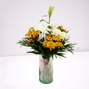 ramo tonos blancos y naranja