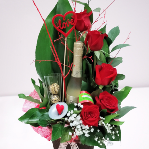 rosas champan bombones